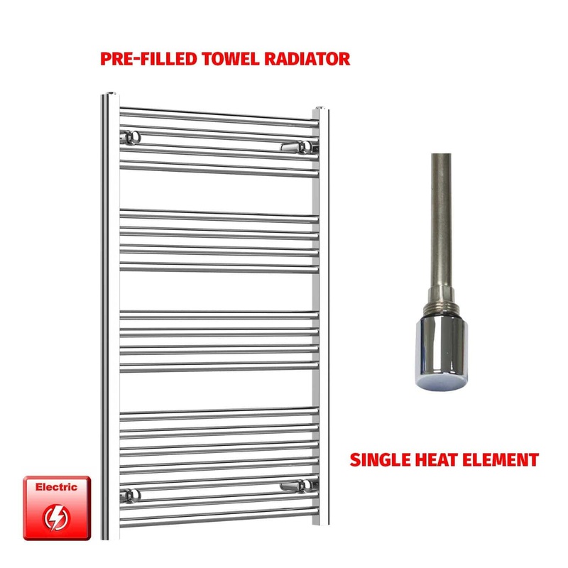 1000 x 600 Chrome Electric Heated Towel Rail Bathroom Warmer