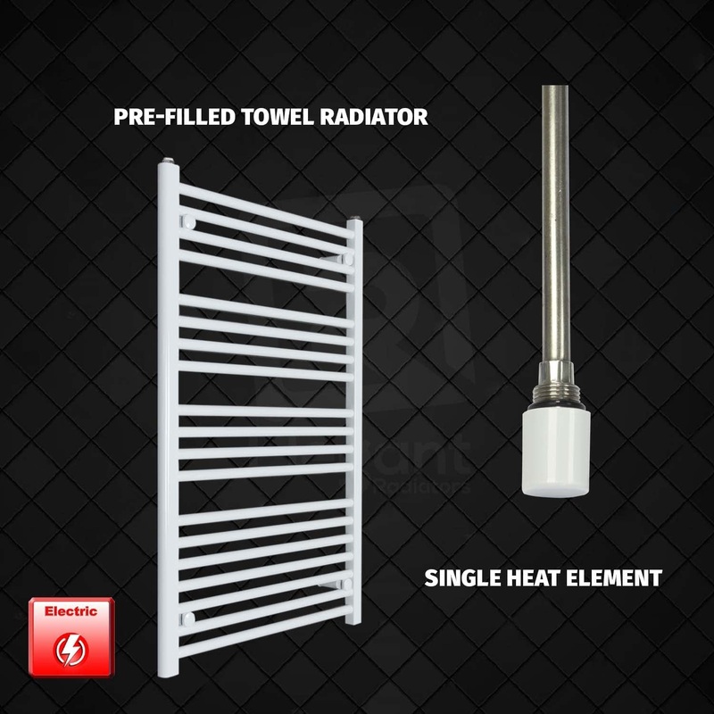 1000 x 700 Pre-Filled Electric Heated Towel Rail White