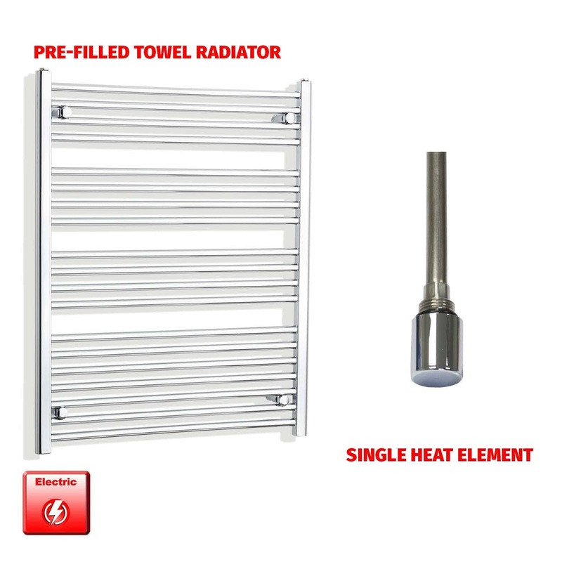 1000 x 750 Pre-Filled Electric Heated Towel Rail Chrome
