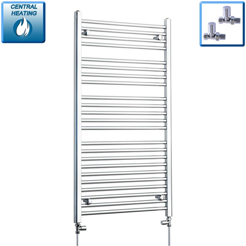1200 mm High x 750 mm Wide Heated Straight Towel Rail Radiator Chrome