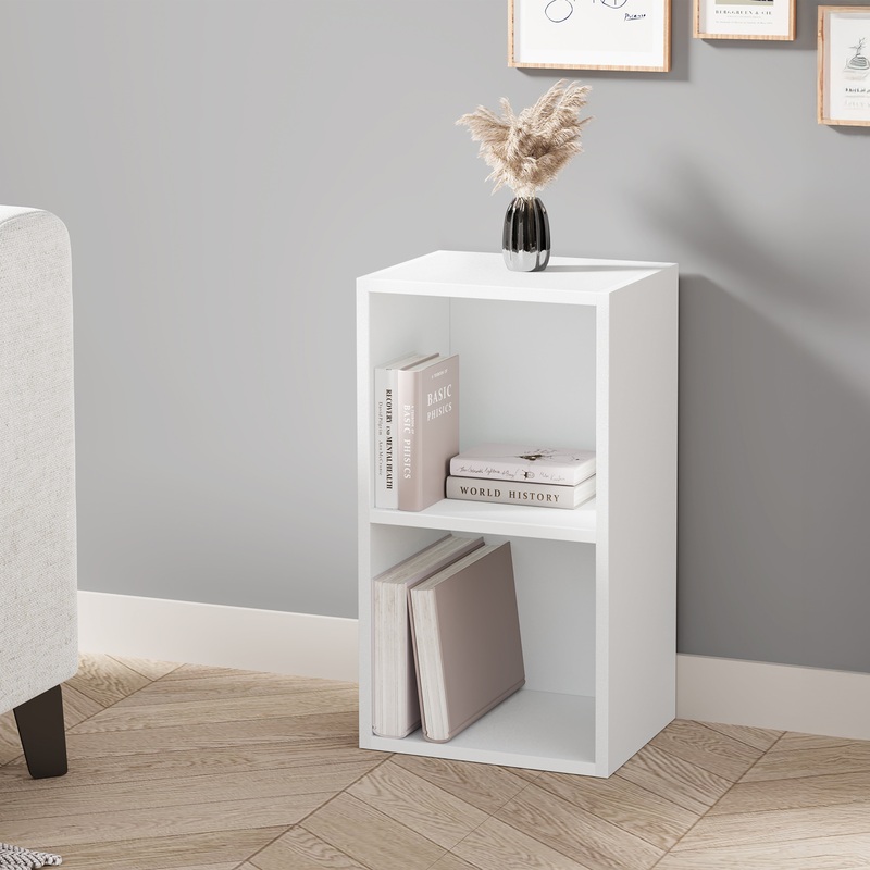 Bookcase Cube Storage Unit – Tall Narrow Bookshelf