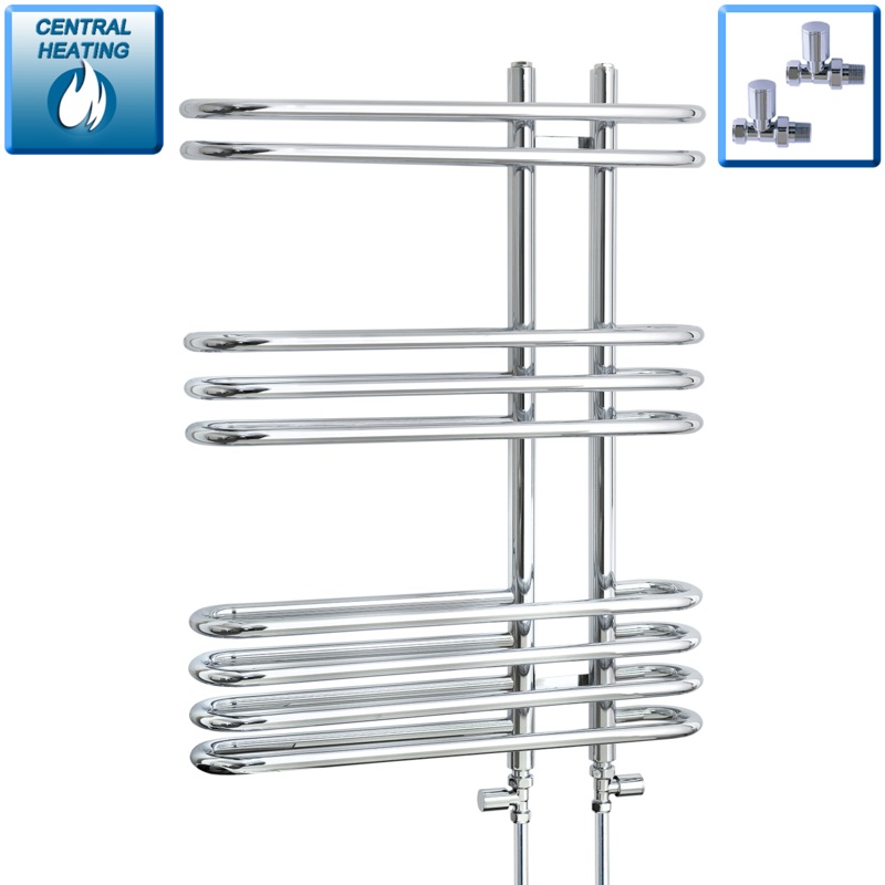 Salina 600 x 800 Designer Heated Chrome Towel Radiator