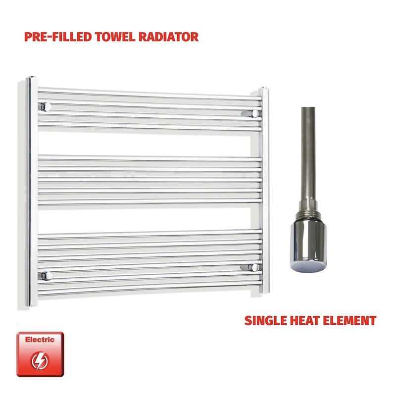 1200 x 800 Pre-Filled Electric Heated Towel Rail Chrome