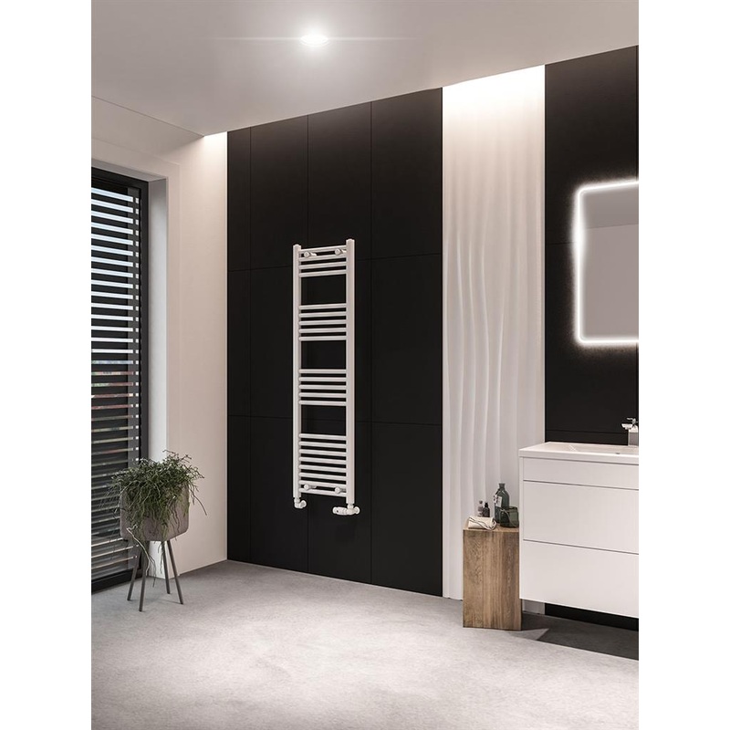 Eastbrook Wingrave Electric Straight Matt White Towel Rail 1400mm x 400mm