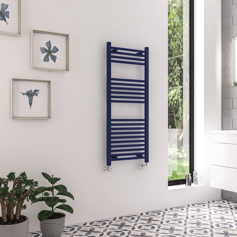 Eastbrook Wingrave Straight Matt Cobalt Blue Towel Rails