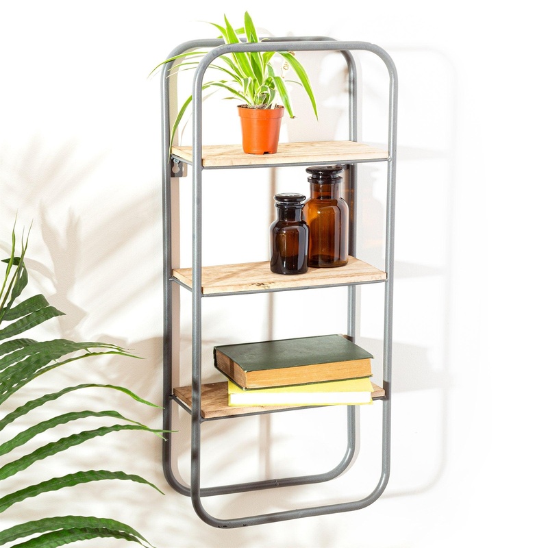 Wooden Floating Industrial Shelves