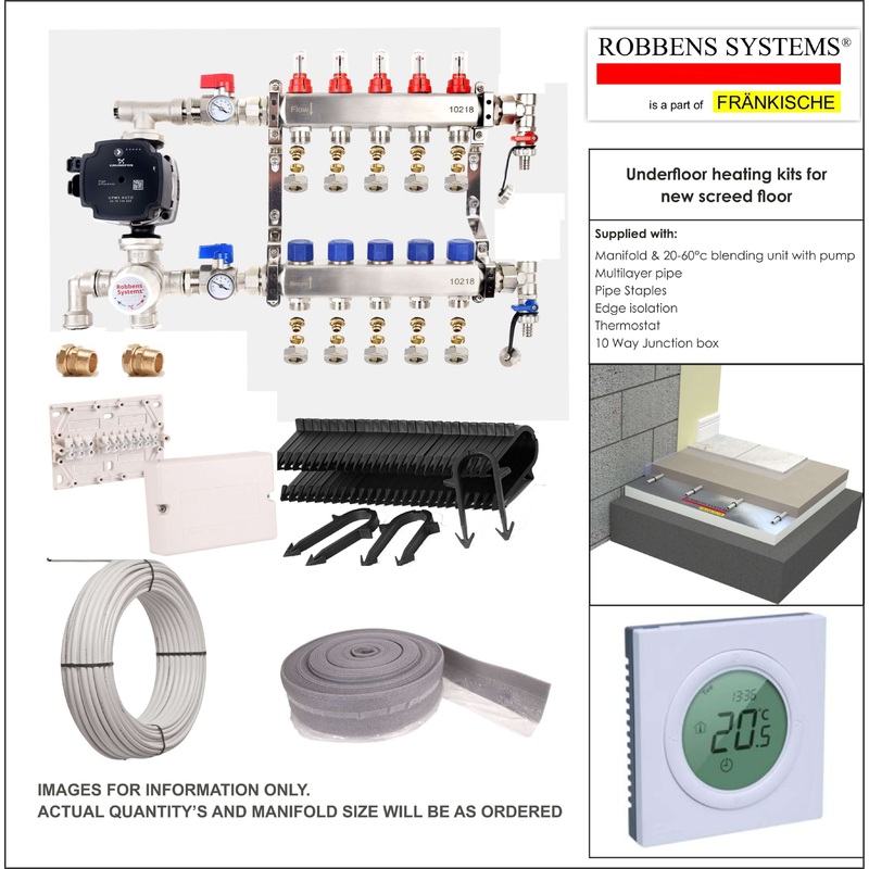 1 Port Underfloor Heating Screed Floor kit – Wireless Control – upto 20sqm