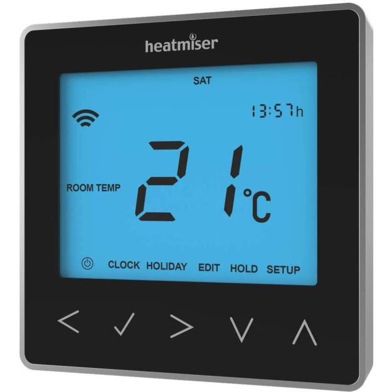 Heatmiser neoStat 12v Black – Programmable Thermostat Hard Wired