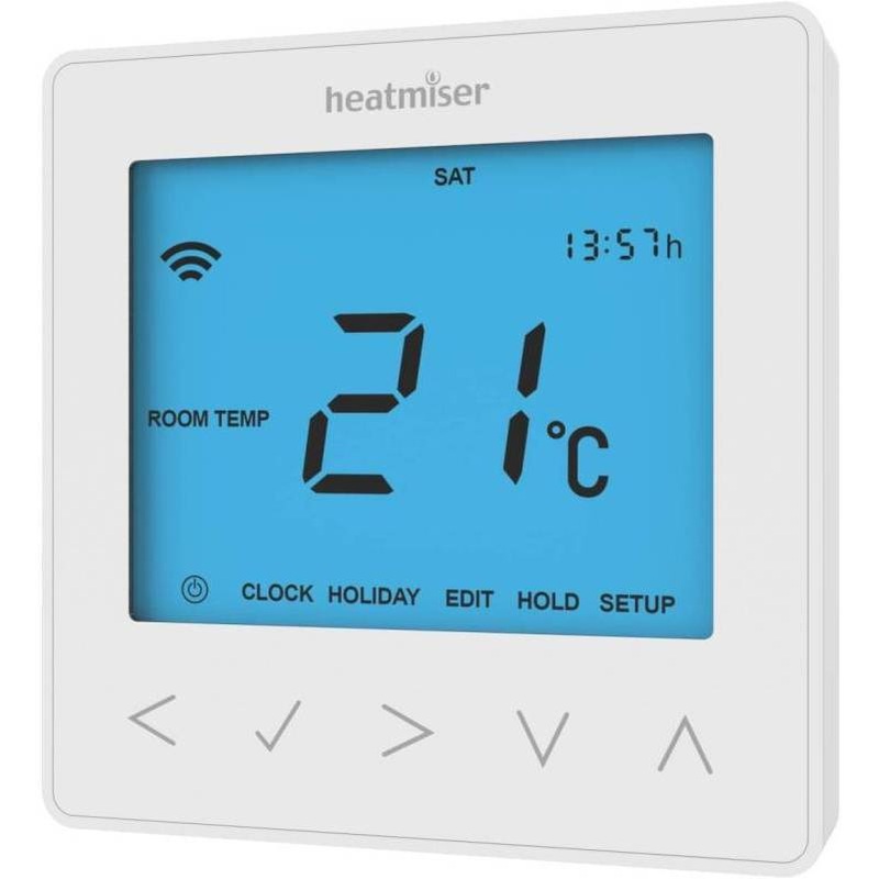 Heatmiser neoStat 12v White v2 – Programmable Thermostat Hard Wired