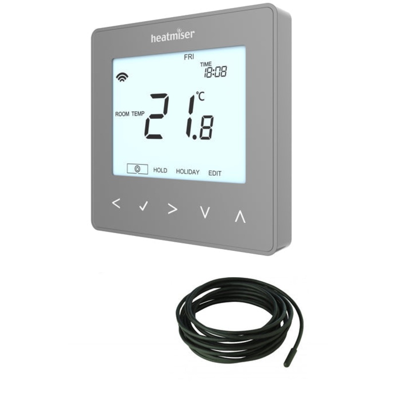 Heatmiser neoAir RF Platinum Silver complete with Remote Sensor Probe