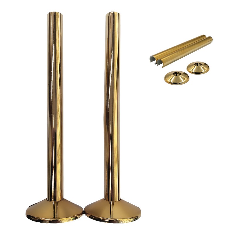 Gold Pipe Covers and Collars For 15mm Towel Rail Radiator Pipes  Easy Snappit