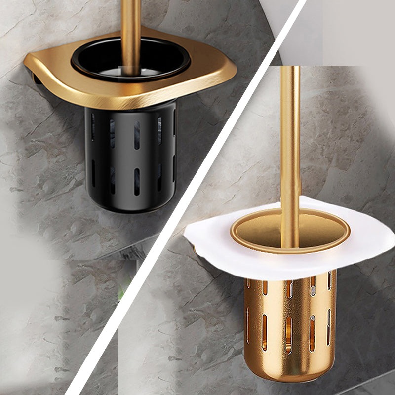 Gold Toilet Brush Holder|Black + Gold|White + Gold