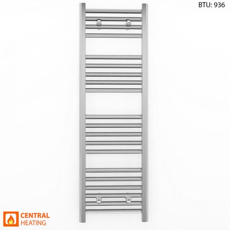350mm x 1000mm Straight Chrome Heated Towel Rail Radiator