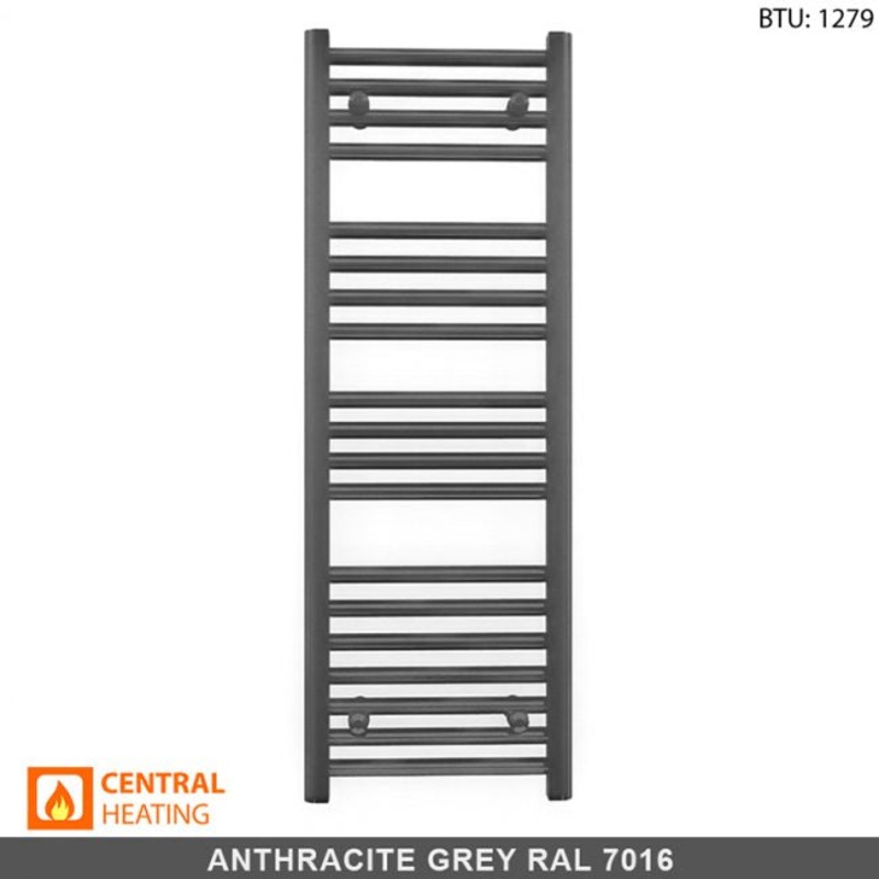 300mm x 1000mm Anthracite Grey Heated Towel Rail Radiator
