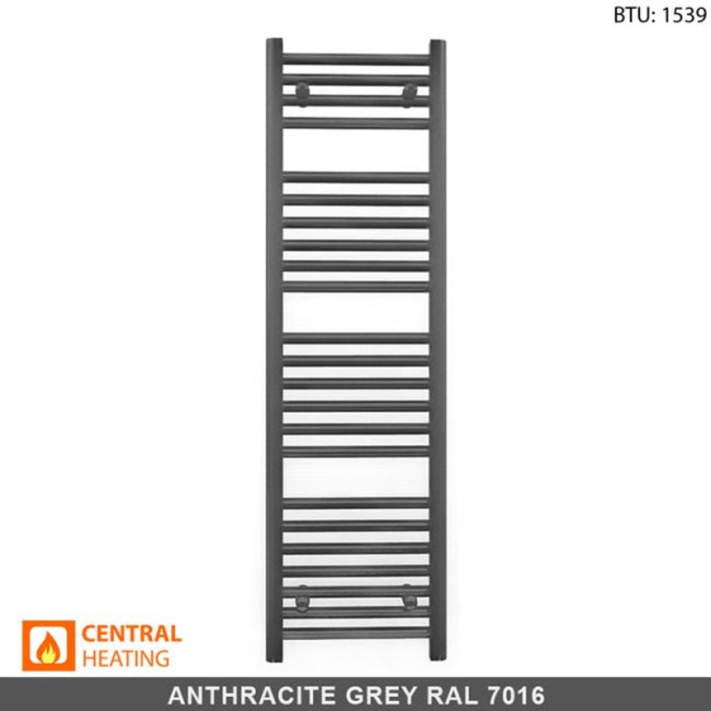 300mm x 1200mm Anthracite Grey Heated Towel Rail Radiator