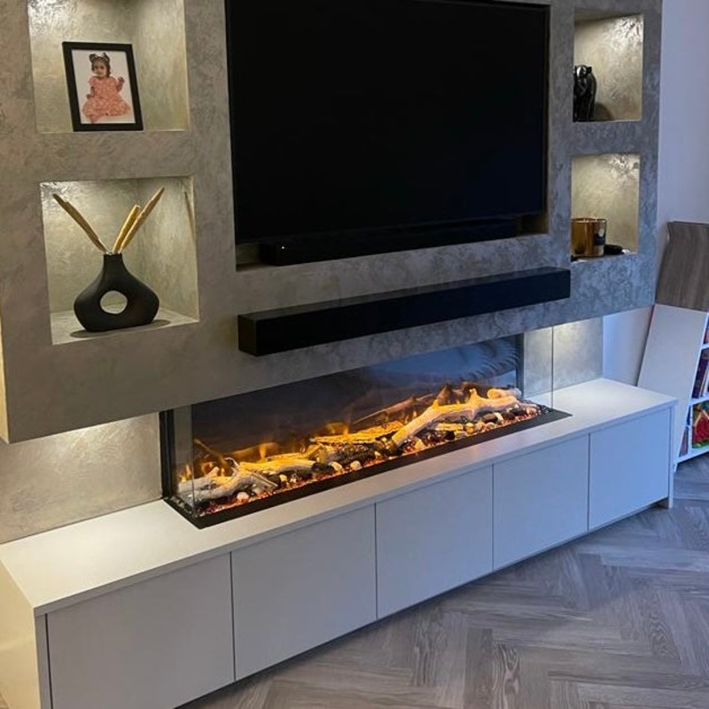Icona 51 inch Panoramic High definition Electric Fire 3 Sided 1300mm App & Alexa Control option