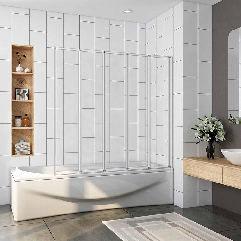 1/2/3/4/5 Folding Shower Glass Panel Shower Bath Screen