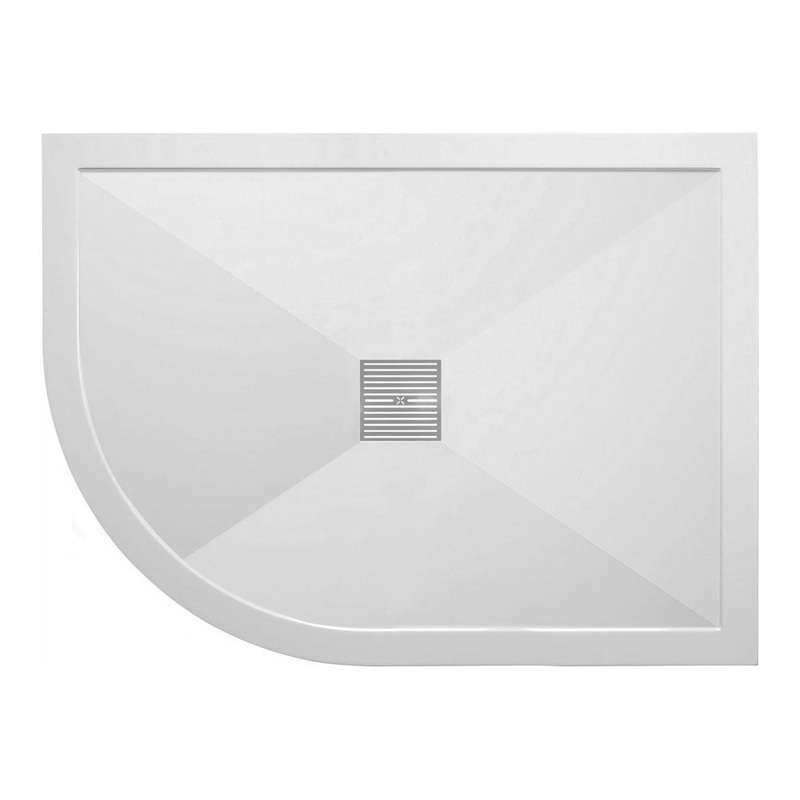 Crosswater Offset Quadrant Low Profile Stone Resin Shower Tray & Waste – Left Hand – Choose Size