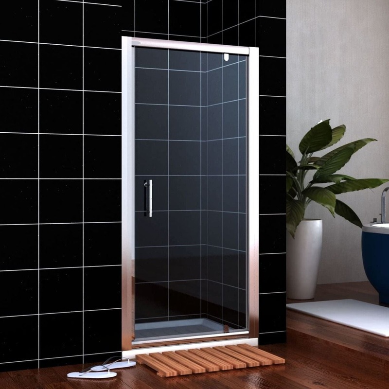 Elle 1000mm Framed Pivot Hinged Shower Door 6mm Tempered Glass Swing Door