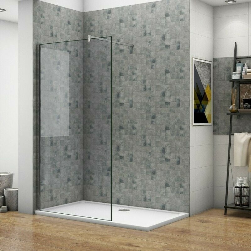 Elle 1200mm Walk-In Shower Panel Wetroom 8mm Easy Clean Nano Glass Shower Screen