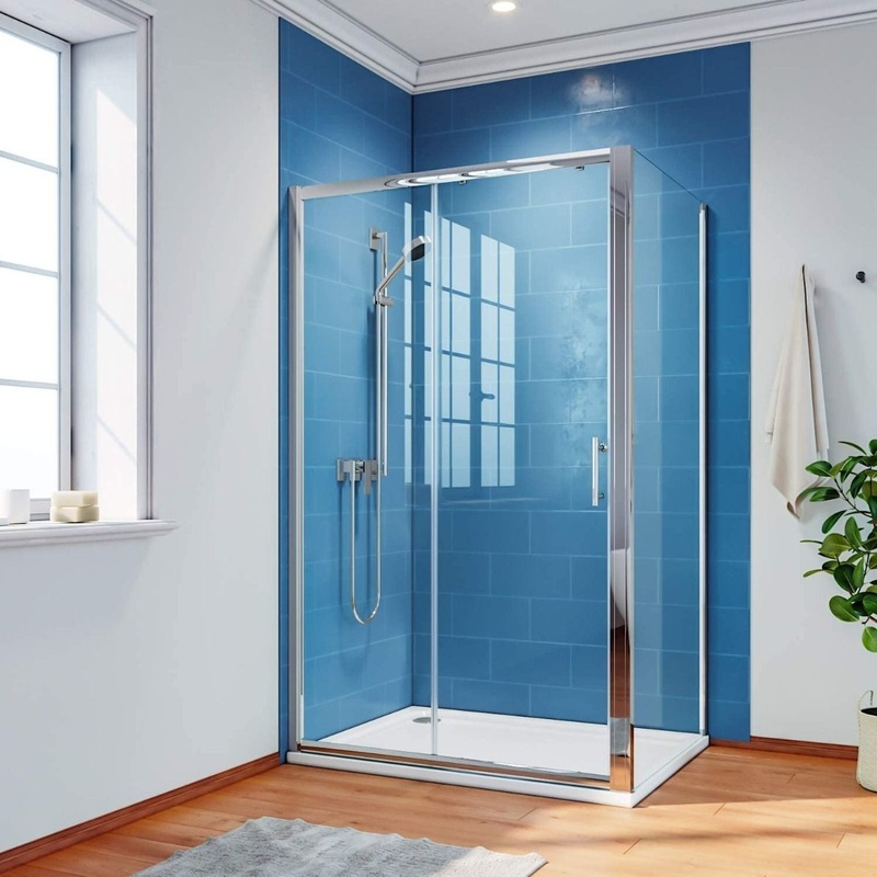 Elle 1000 x 700mm Sliding Shower Enclosure 6mm Tempered Glass Shower Cubicle
