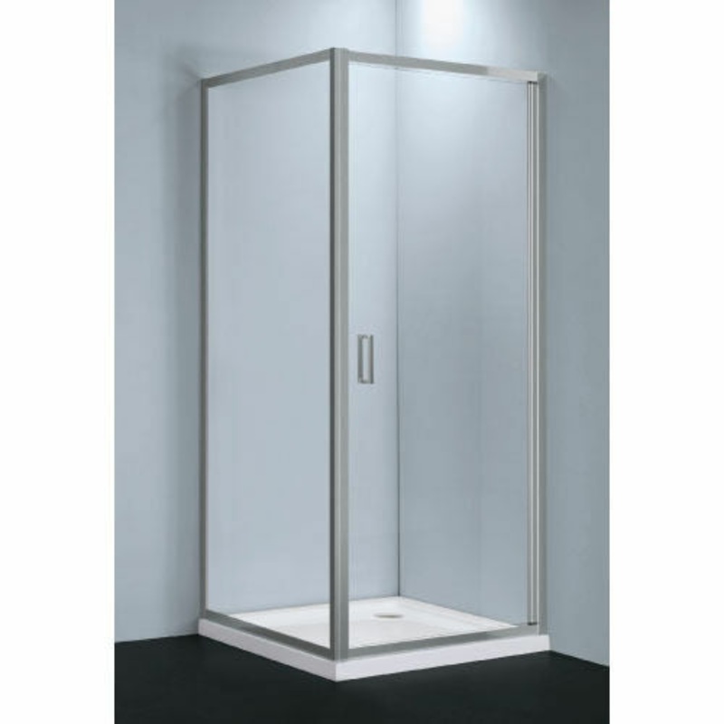Benchmark 800mm Hinge Door with Chrome Frame & Clear Glass