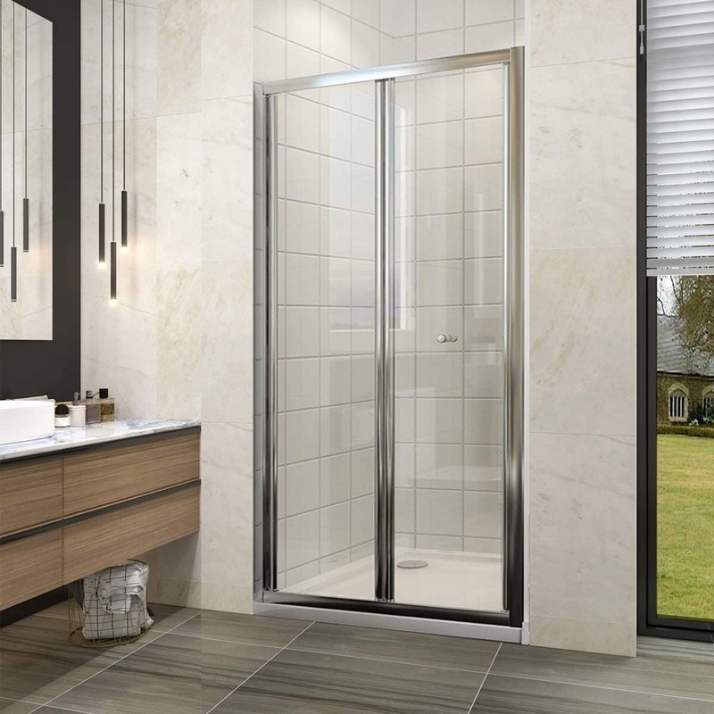Elle 1000mm Framed Bifold Shower Door 5mm Tempered Glass Folding Shower Screen