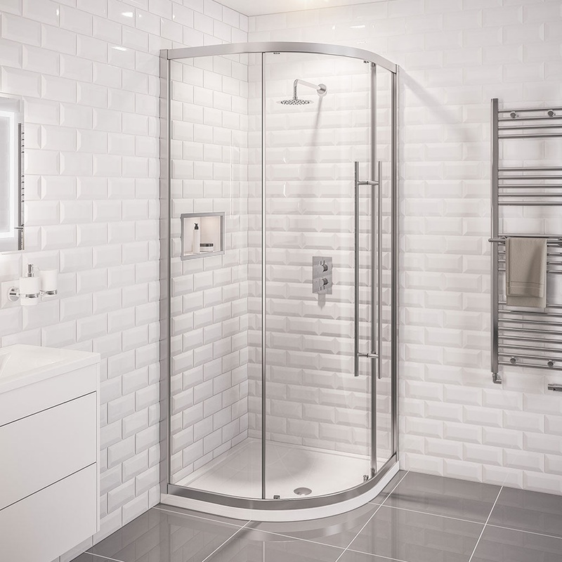 Vantage Silver Quadrant Shower Enclosure 800mm