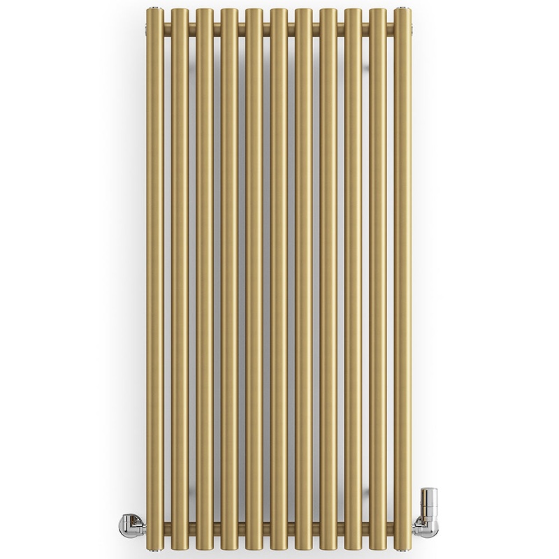 Rolo-Room – Brass Vertical Designer Radiator H1200mm x W590mm Single Panel