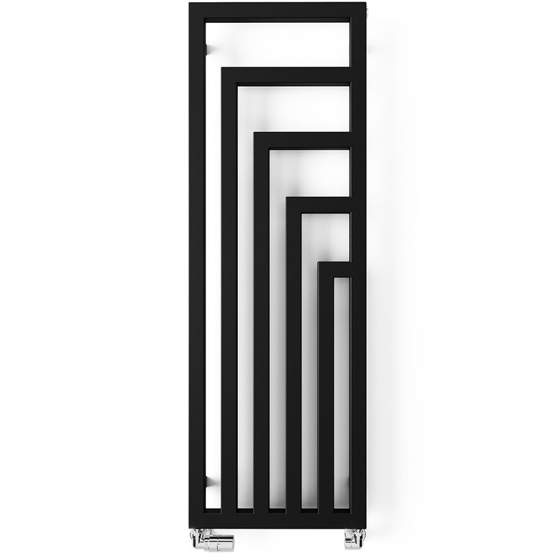 Angus – Black Vertical Radiator H1300mm x W440mm Single Panel