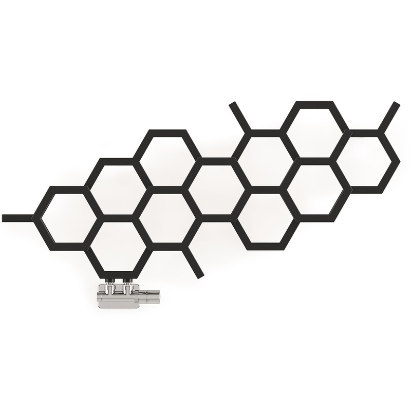 Hex – Black Horizontal Designer Radiator H502mm x W1126mm Single Panel