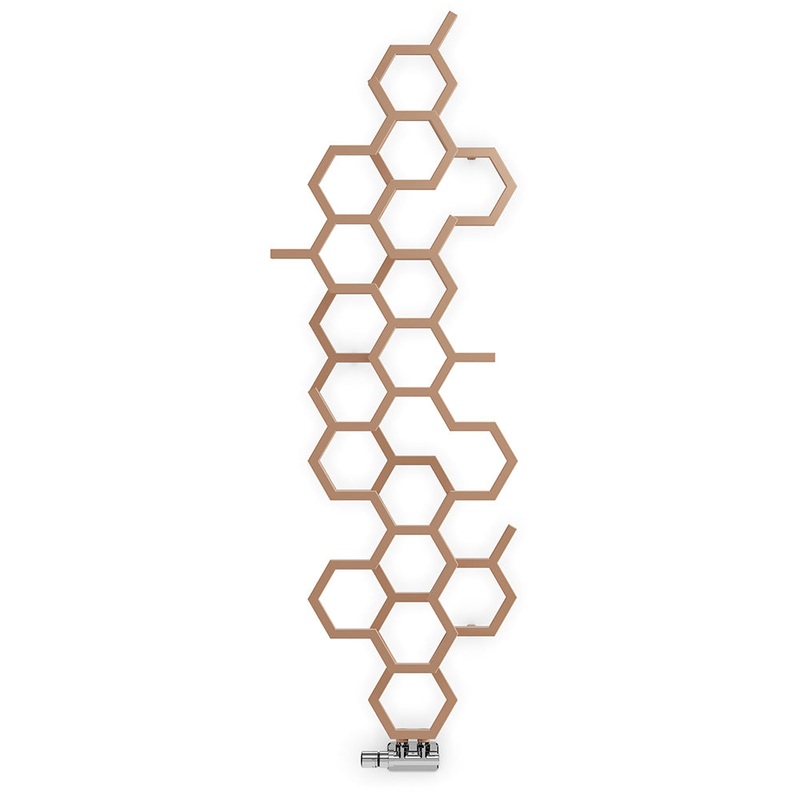 Hex – Copper Vertical Designer Radiator H1700mm x W573mm Single Panel