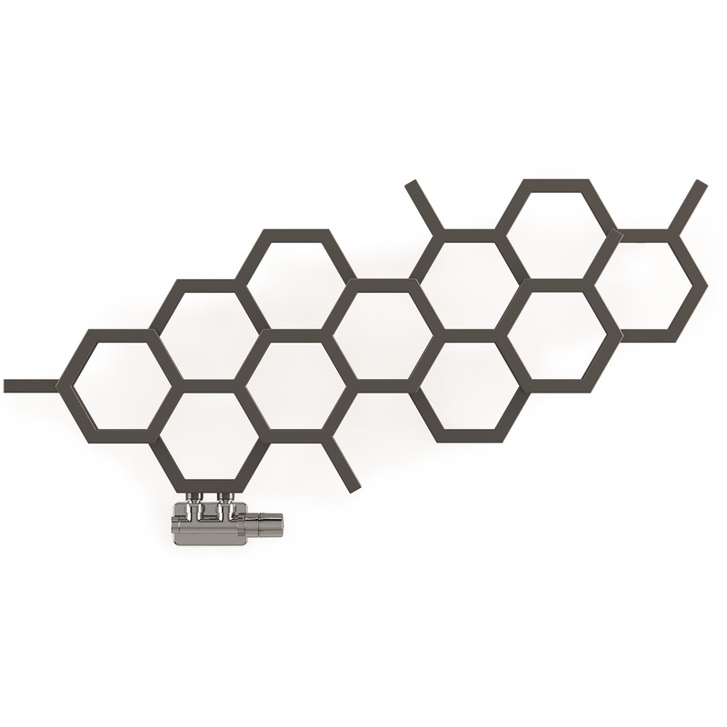 Hex – Sparkling Grey Horizontal Designer Radiator H502mm x W1126mm Single Panel