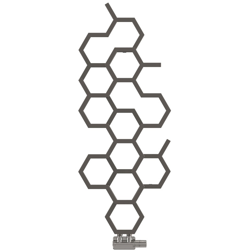 Hex – Sparkling Grey Vertical Designer Radiator H1220mm x W486mm Single Panel
