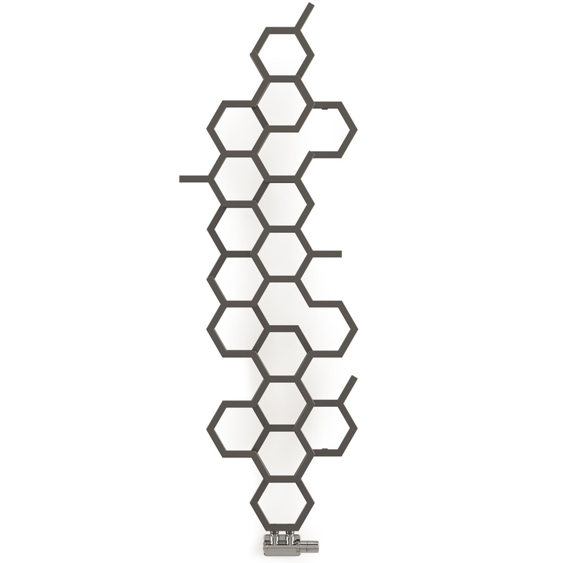 Hex – Sparkling Grey Vertical Designer Radiator H1700mm x W573mm Single Panel