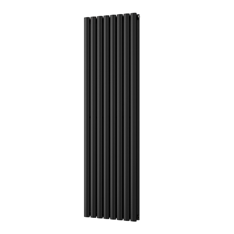 Omeara – Black Vertical Radiator H1600mm x W464mm Double Panel