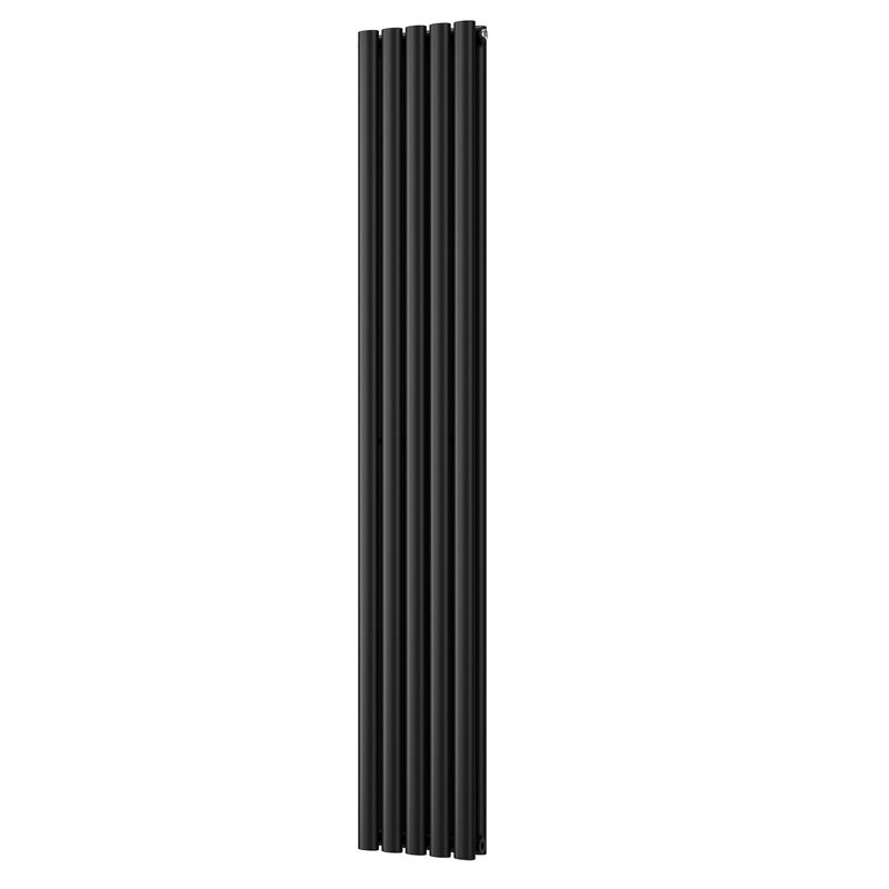 Omeara – Black Vertical Radiator H1800mm x W290mm Double Panel