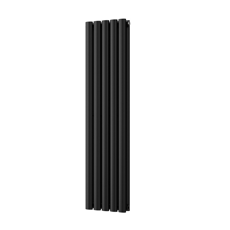 Omeara – Black Vertical Radiator H1200mm x W290mm Double Panel