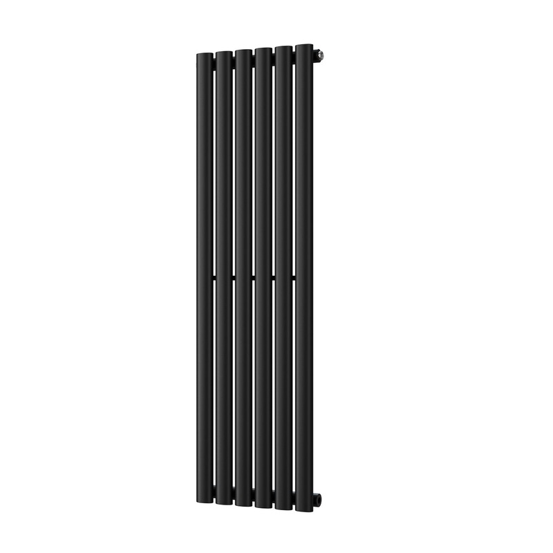 Omeara – Black Vertical Radiator H1200mm x W348mm Single Panel