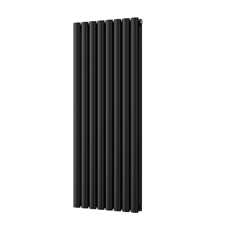 Omeara – Black Vertical Radiator H1200mm x W464mm Double Panel