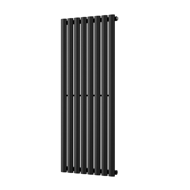 Omeara – Black Vertical Radiator H1200mm x W464mm Single Panel