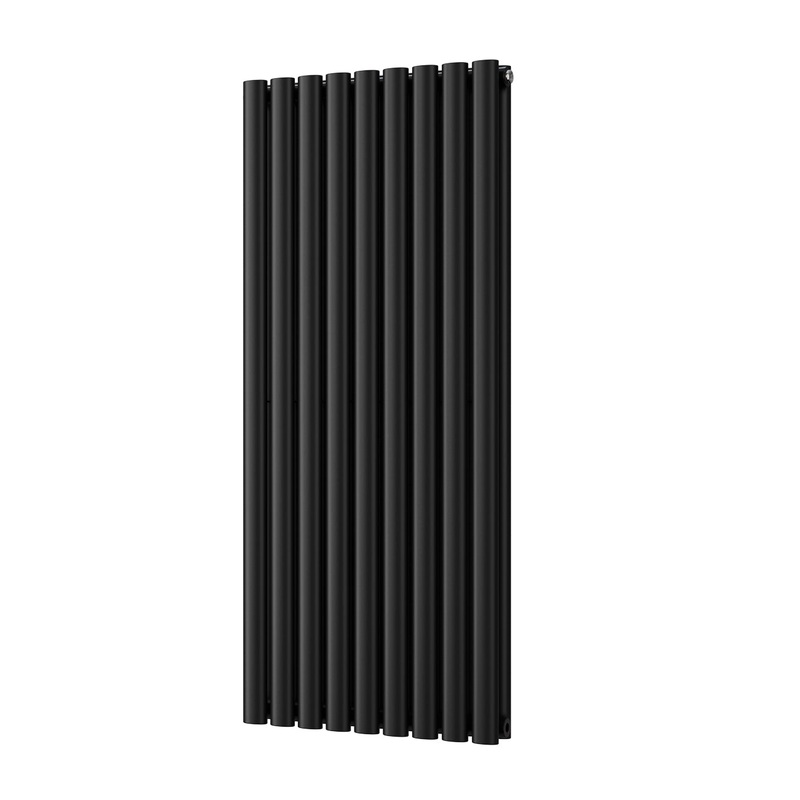 Omeara – Black Vertical Radiator H1200mm x W522mm Double Panel