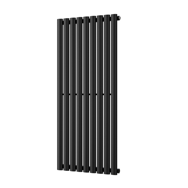 Omeara – Black Vertical Radiator H1200mm x W522mm Single Panel