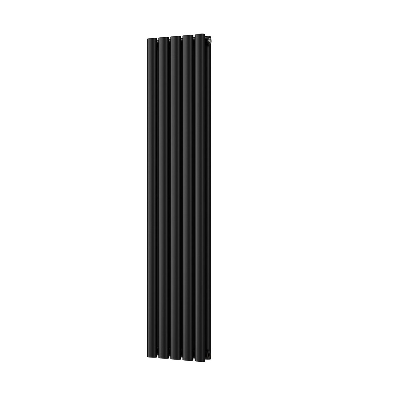 Omeara – Black Vertical Radiator H1400mm x W290mm Double Panel