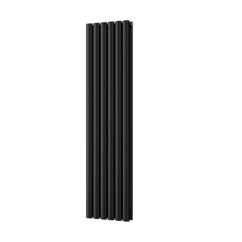 Omeara – Black Vertical Radiator H1400mm x W348mm Double Panel
