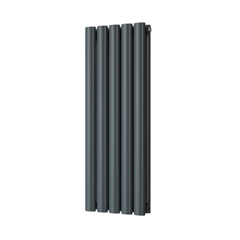 Omeara – Anthracite Designer Radiator H800mm x W290mm Double Panel