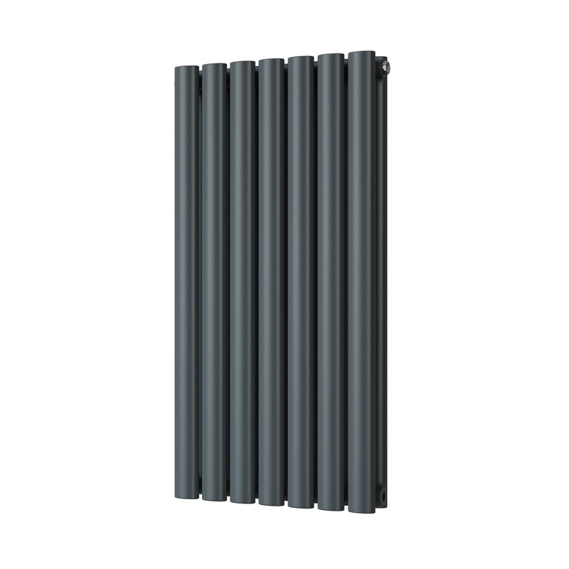 Omeara – Anthracite Designer Radiator H800mm x W406mm Double Panel