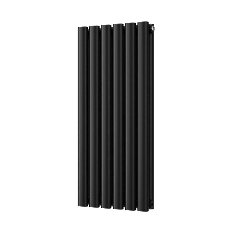 Omeara – Black Designer Radiator H800mm x W348mm Double Panel