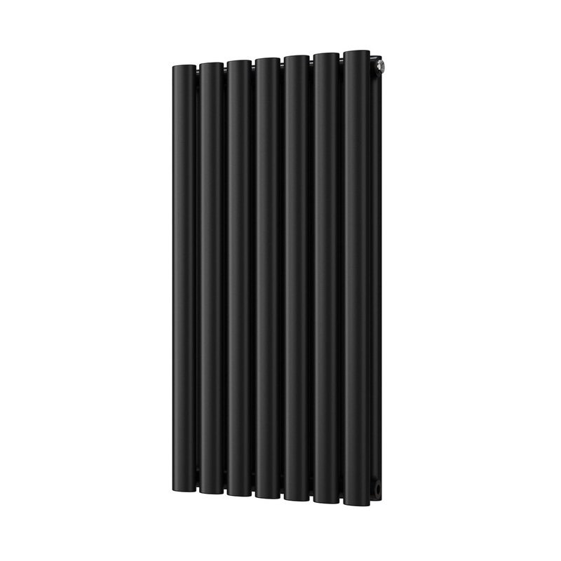 Omeara – Black Designer Radiator H800mm x W406mm Double Panel