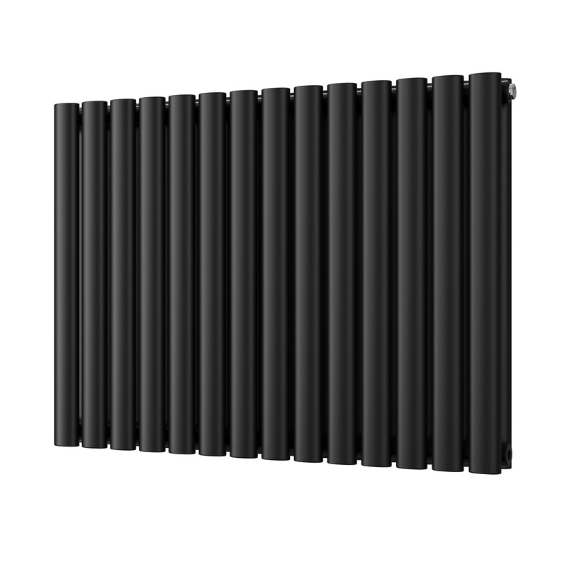 Omeara – Black Horizontal Radiator H600mm x W812mm Double Panel